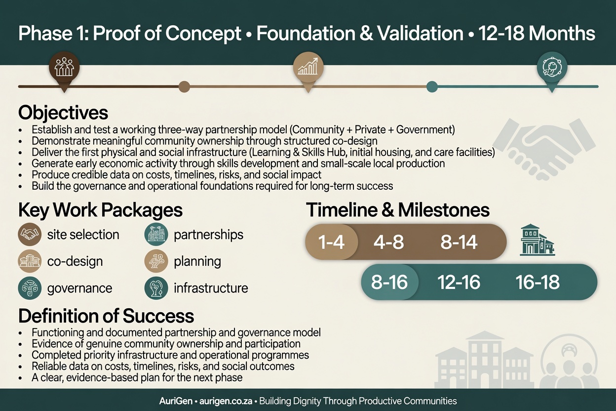 Phase 1: Proof of Concept Infographic – Timeline, Objectives, Milestones and Success Criteria
