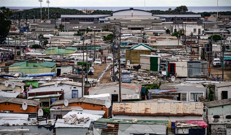 Aerial view of informal settlements in South Africa